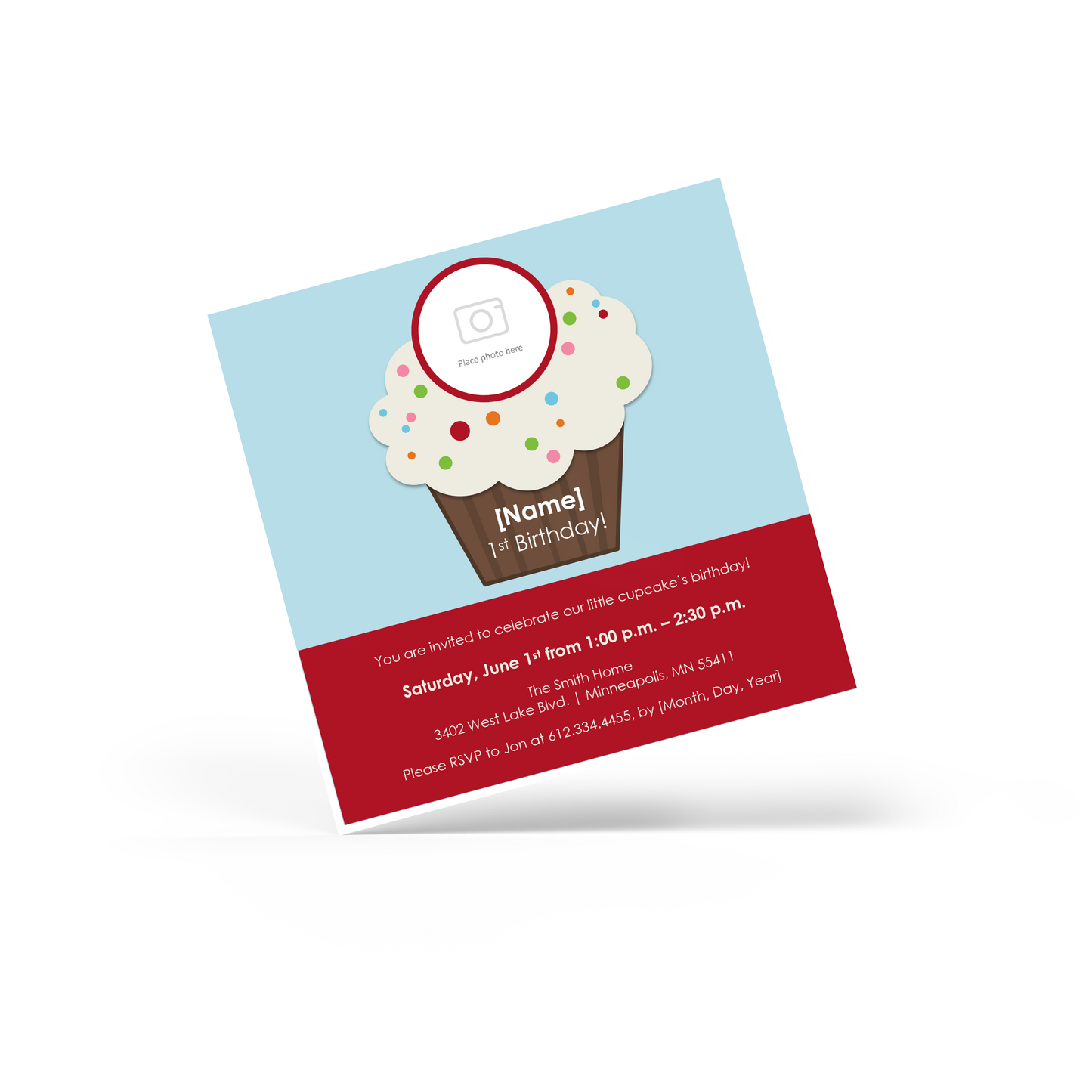 Child's Cupcake Birthday Invitation