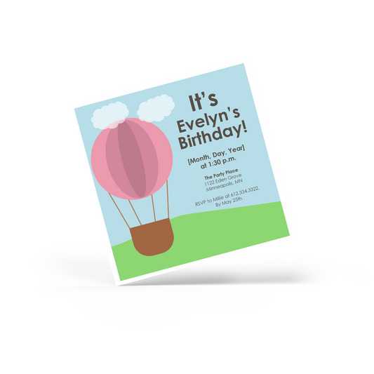 Child Birthday Balloon Invite