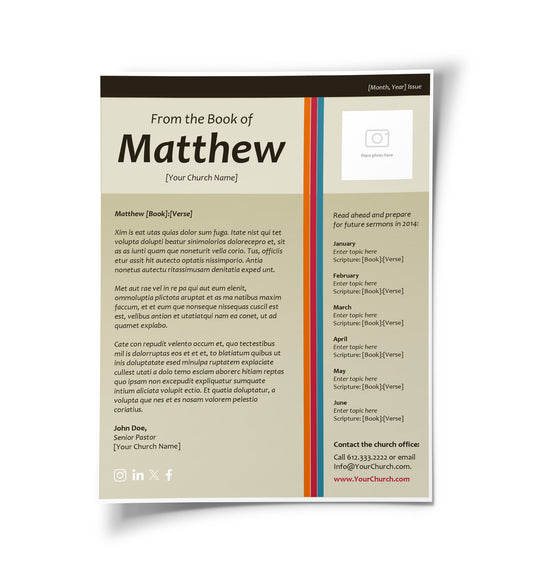 Colorful Church Newsletter